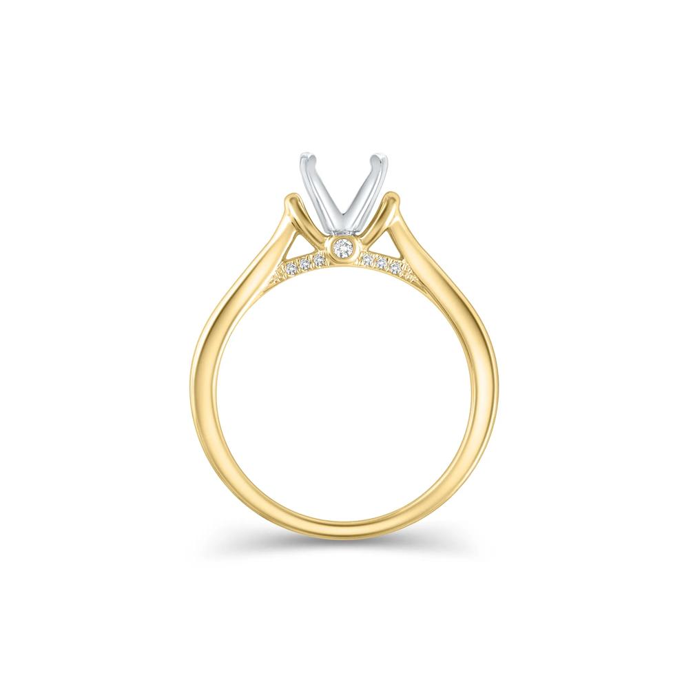 Diamond Accent Semi-Mount Engagement Ring in 14K Yellow Gold (Setting Only) – Image 4 of 6