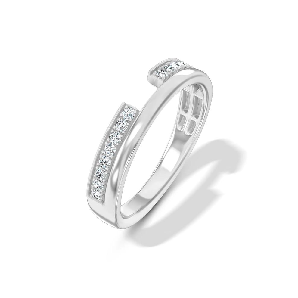 Lab Grown Diamond Bold Stacked Open Band in 10K White Gold (1/5 ct. tw.) – Image 4 of 4