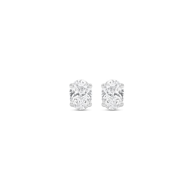 Lab Grown Diamond Oval-Shaped Solitaire Stud Earrings in 14K White Gold &#40;1/3 ct. tw.&#41; – Image 2 of 3