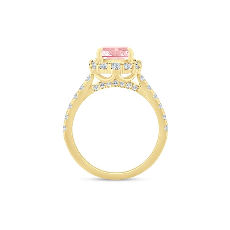Lab Grown Pink and White Diamond Engagement Ring in 14K Yellow Gold &#40;3 ct. tw.&#41; – Image 2 of 3