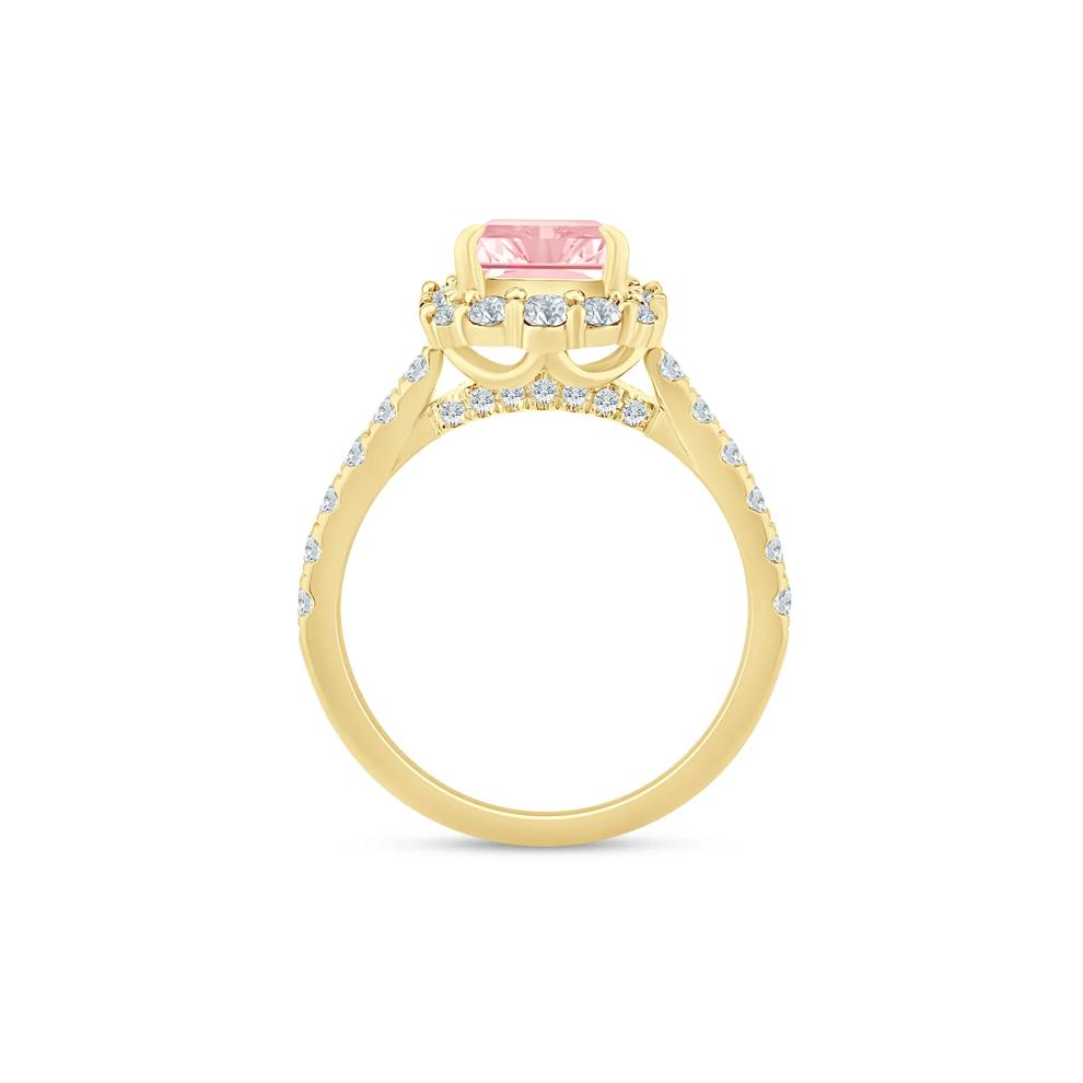 Lab Grown Pink and White Diamond Engagement Ring in 14K Yellow Gold (3 ct. tw.) – Image 2 of 3