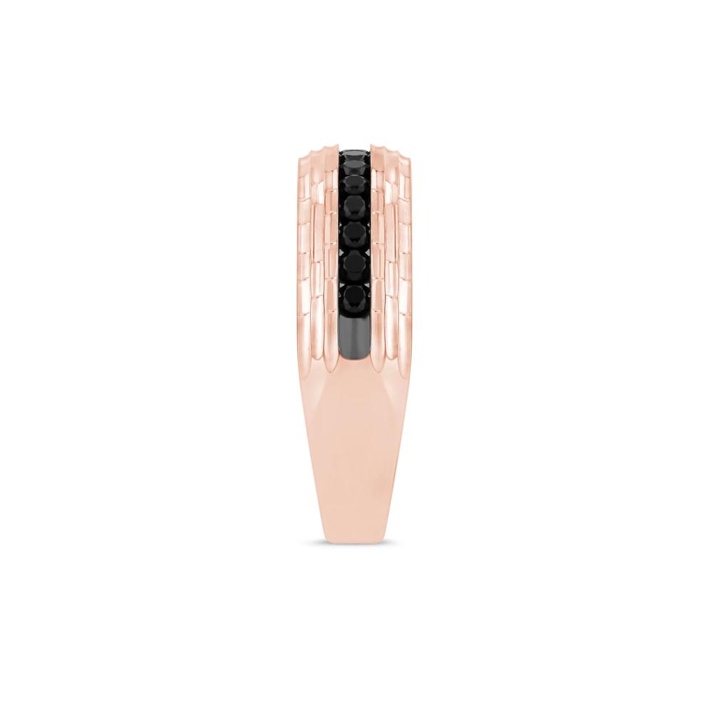Men's Black Diamond Band in 10K Rose Gold (1/2 ct. tw.) – Image 3 of 3