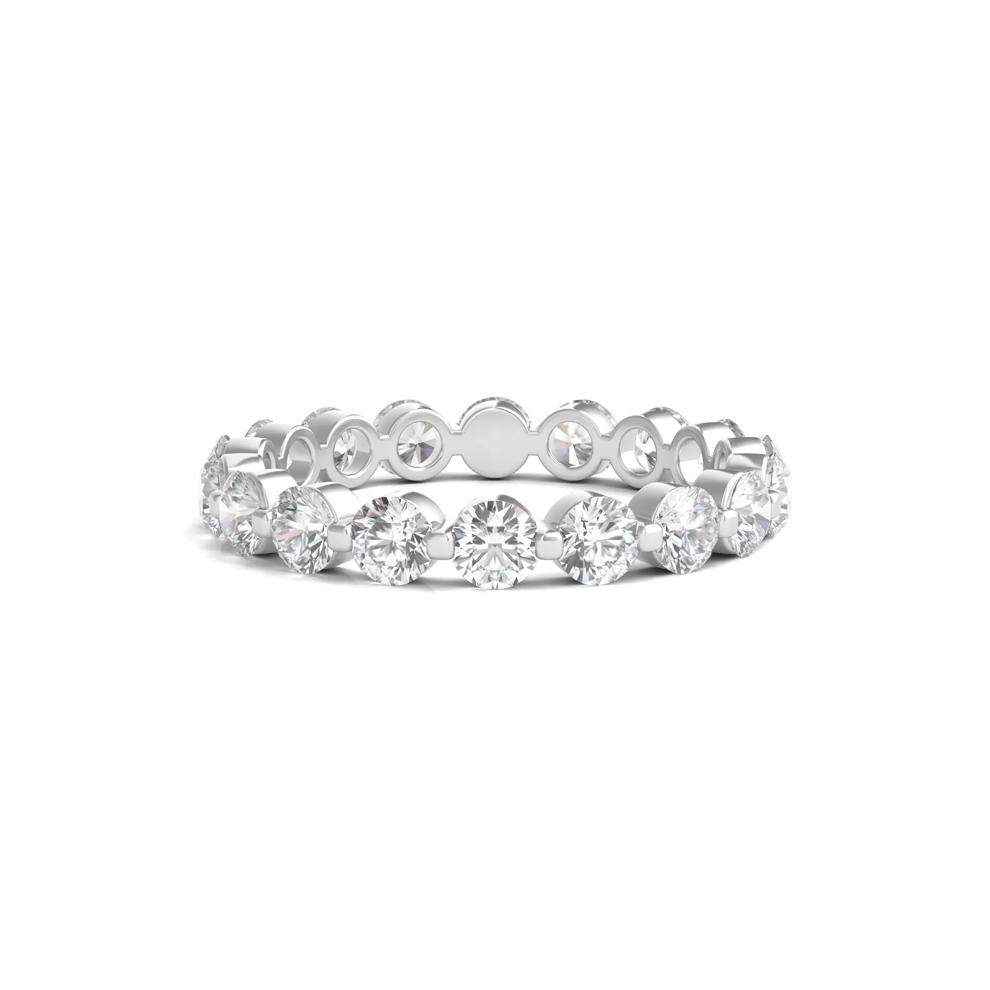 Round-Cut Diamond Shared Prong Eternity Band in 14k White Gold (2 ct. tw.) – Image 1 of 3