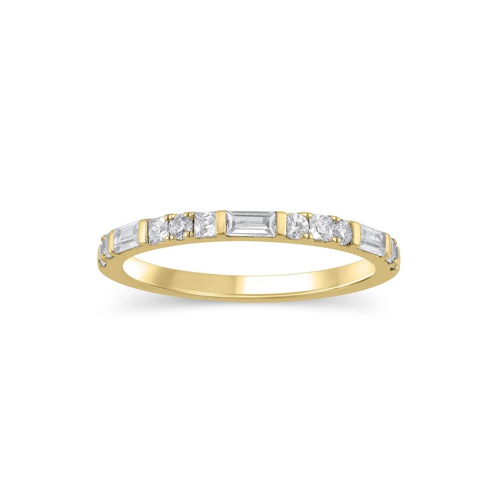 Lab Grown Diamond Mixed Shape Anniversary Band in 10K Yellow Gold (1/2 ct. tw.) – Image 1 of 3