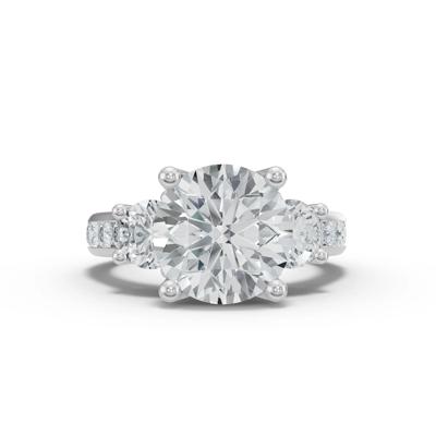 Lab Grown Diamond Center Channel Three-Stone Ring in 14K White Gold (5 ct. tw.)