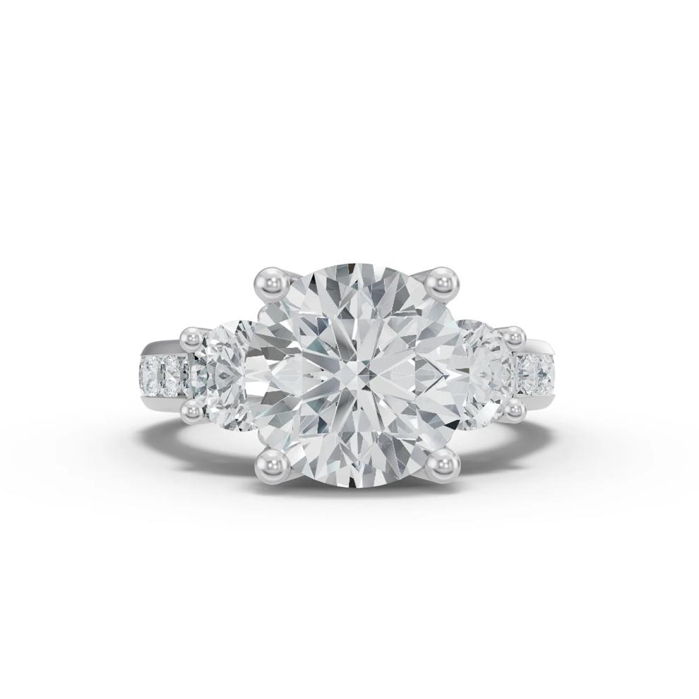 Lab Grown Diamond Center Channel Three-Stone Ring in 14K White Gold (5 ct. tw.) – Image 1 of 4