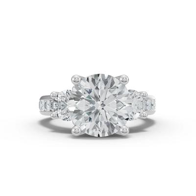 Lab Grown Diamond Center Channel Three-Stone Ring in 14K White Gold (5 ct. tw.)