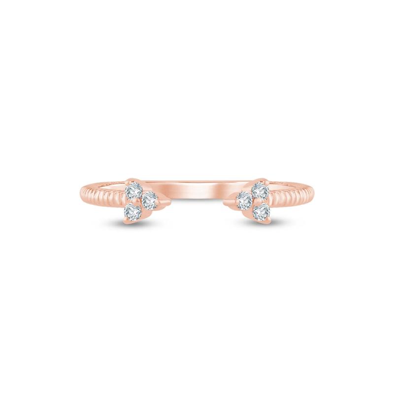 Diamond Open Ring in 10K Rose Gold &#40;1/10 ct. tw.&#41; – Image 1 of 3