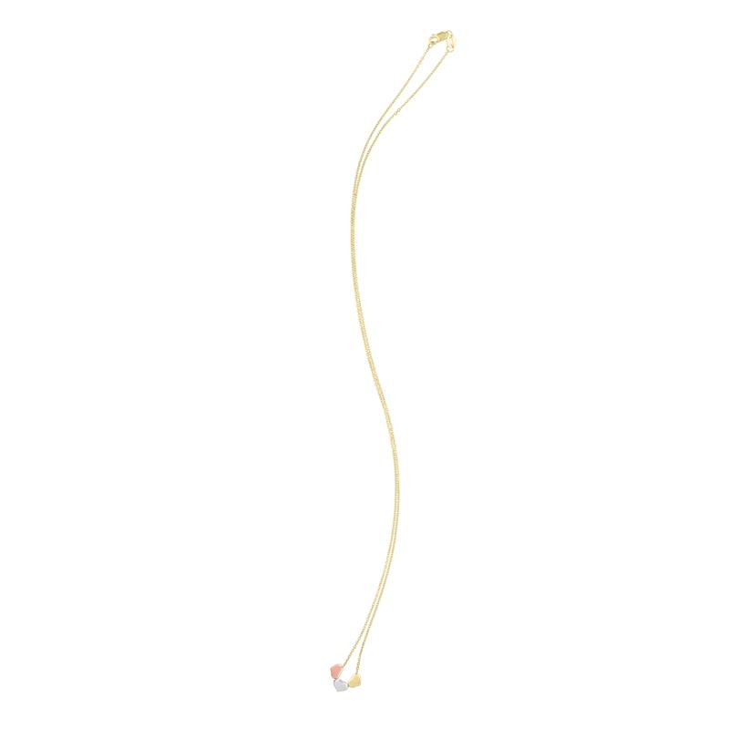 Tri-Color Heart Pendant in 14K Yellow, White and Rose Gold – Image 3 of 4
