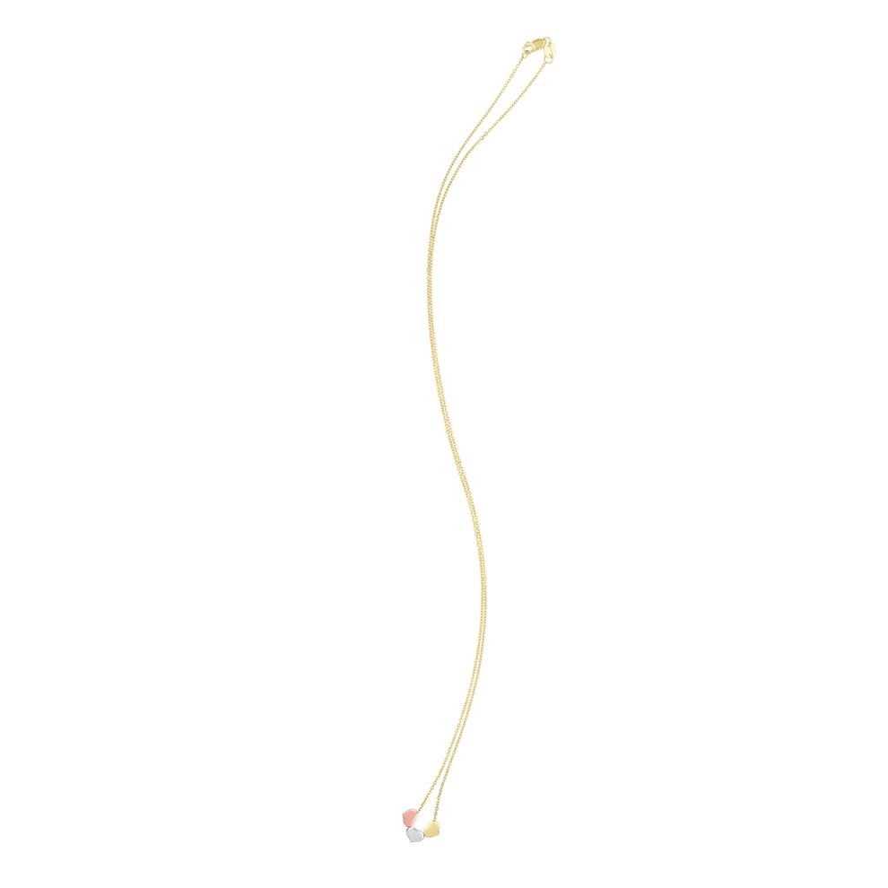 Tri-Color Heart Pendant in 14K Yellow, White and Rose Gold – Image 3 of 4