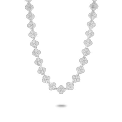 Men's Diamond Clover Pendant Necklace in Sterling Silver (1 ct. tw.)