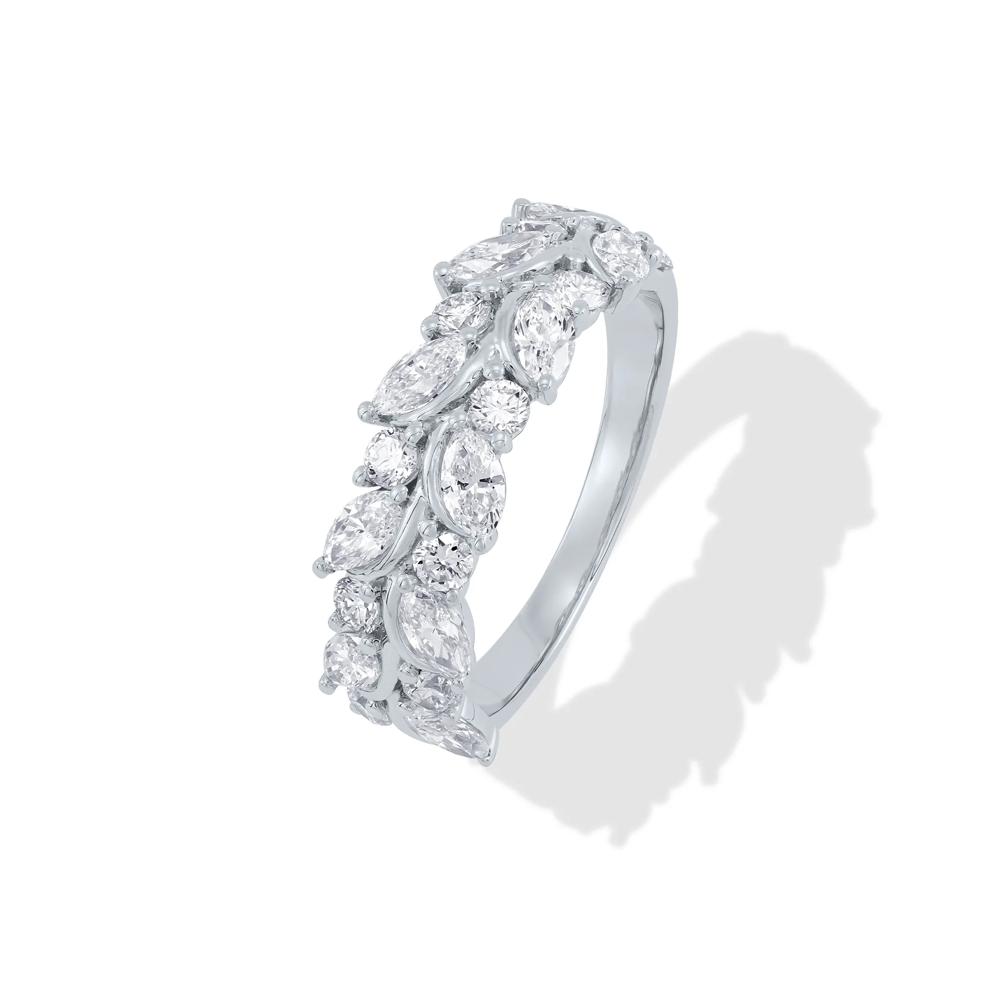 Lab Grown Diamond Marquise &amp; Round Band in 10K White Gold (1 1/2 ct. tw.) – Image 4 of 4