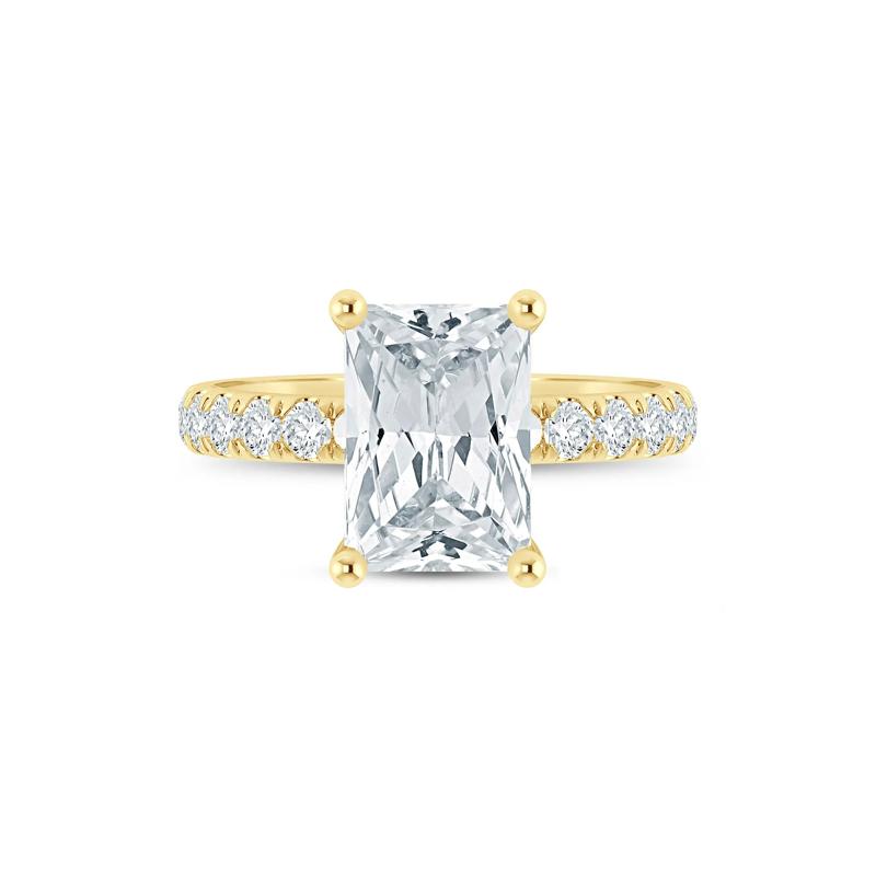 Lab Grown Diamond Radiant-Cut Engagement Ring in 14K Yellow Gold &#40;4 1/2 ct. tw.&#41; – Image 1 of 3