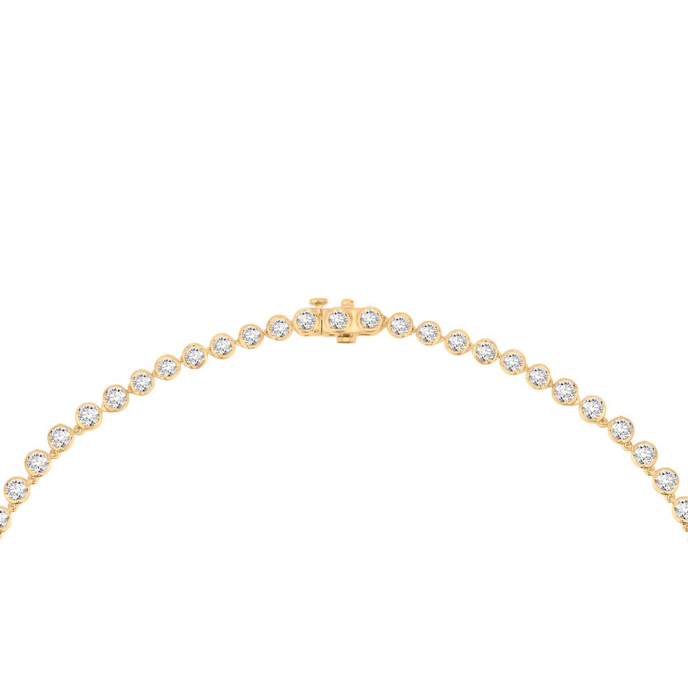 Lab Grown Diamond Tennis Necklace in 14K Yellow Gold (11 ct. tw.) – Image 3 of 3