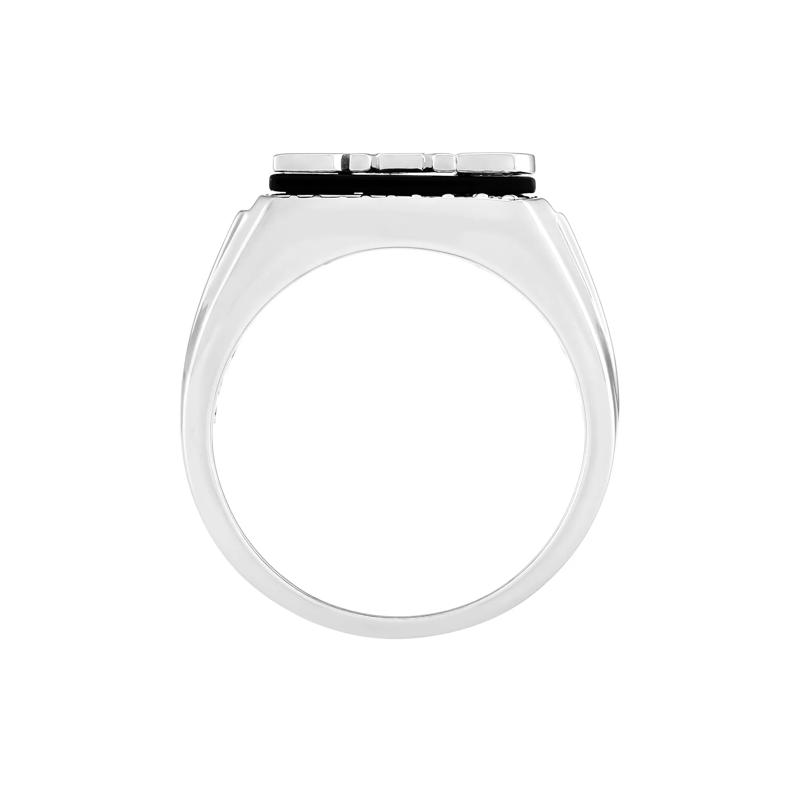Onyx and Diamond Dad Ring in Sterling Silver &#40;1/7 ct. tw.&#41; – Image 2 of 4
