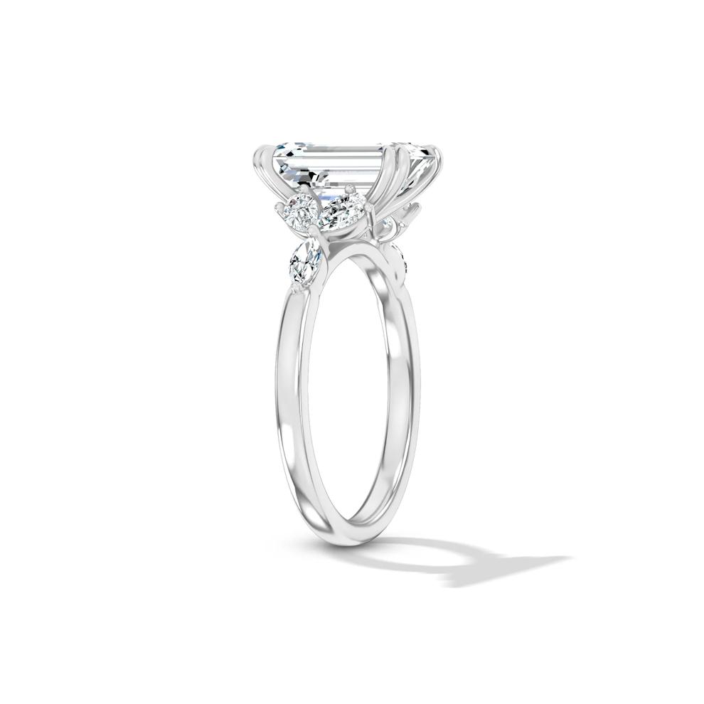 Lab Grown Diamond Emerald-Cut Center Engagement Ring in 14K White Gold (3 3/8 ct. tw.) – Image 3 of 4
