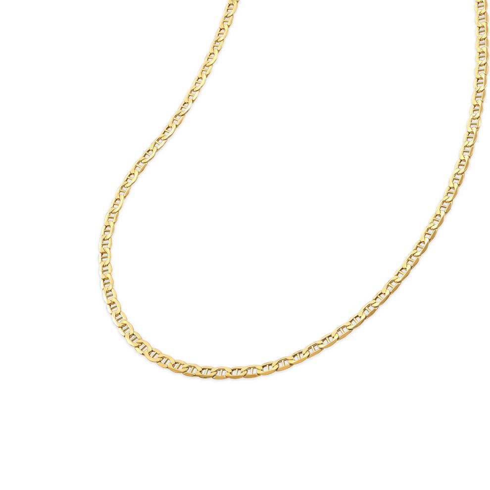 Hollow Beveled Mariner Chain in 14K Yellow Gold, 3.4mm, 18" – Image 4 of 4