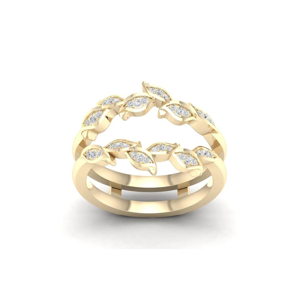 Diamond Leaf Ring Insert in 14K Yellow Gold (1/8 ct. tw.) – Image 4 of 5