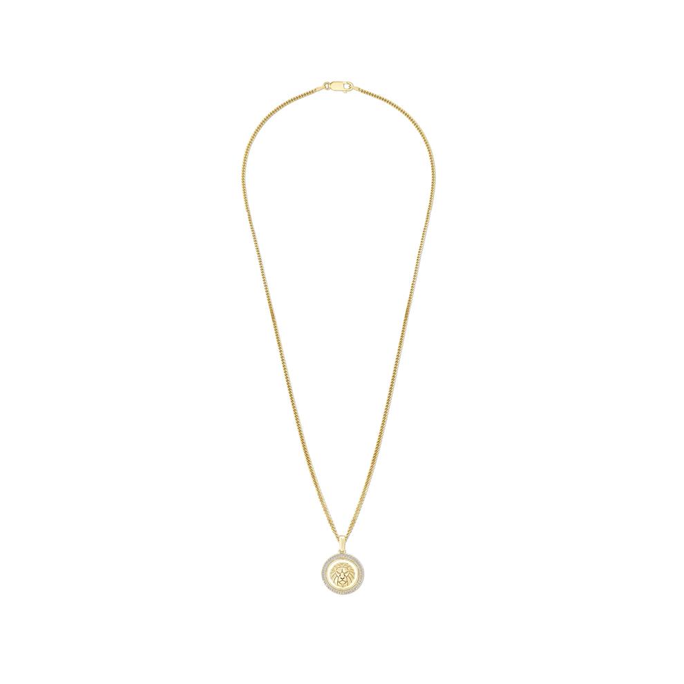 Lab Grown Diamond Lion Motif Pendant Necklace in 10K Yellow Gold (1/2 ct. tw.) – Image 3 of 4