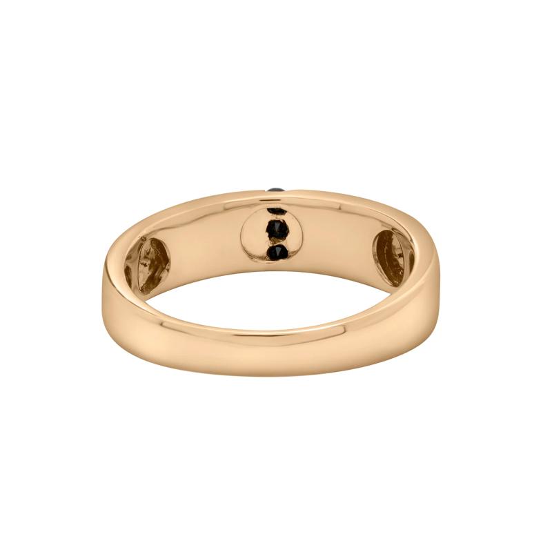 Men&#39;s Black Diamond Band in 10K Yellow Gold &#40;1/10 ct. tw.&#41; – Image 4 of 5