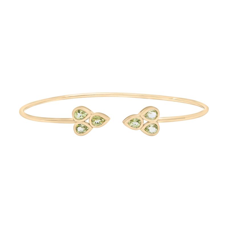 Peridot Open Circle Bangle Bracelet in 14K Yellow Gold  – Image 1 of 1