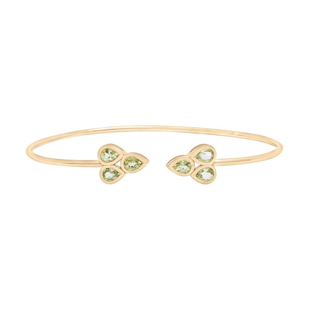 Peridot Open Circle Bangle Bracelet in 14K Yellow Gold  – Image 1 of 1