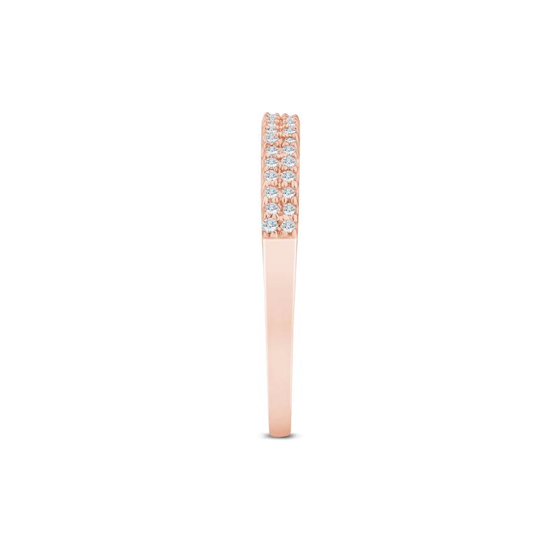 Double Row Diamond Stack Band in 10K Rose Gold &#40;1/8 ct. tw.&#41; – Image 3 of 3