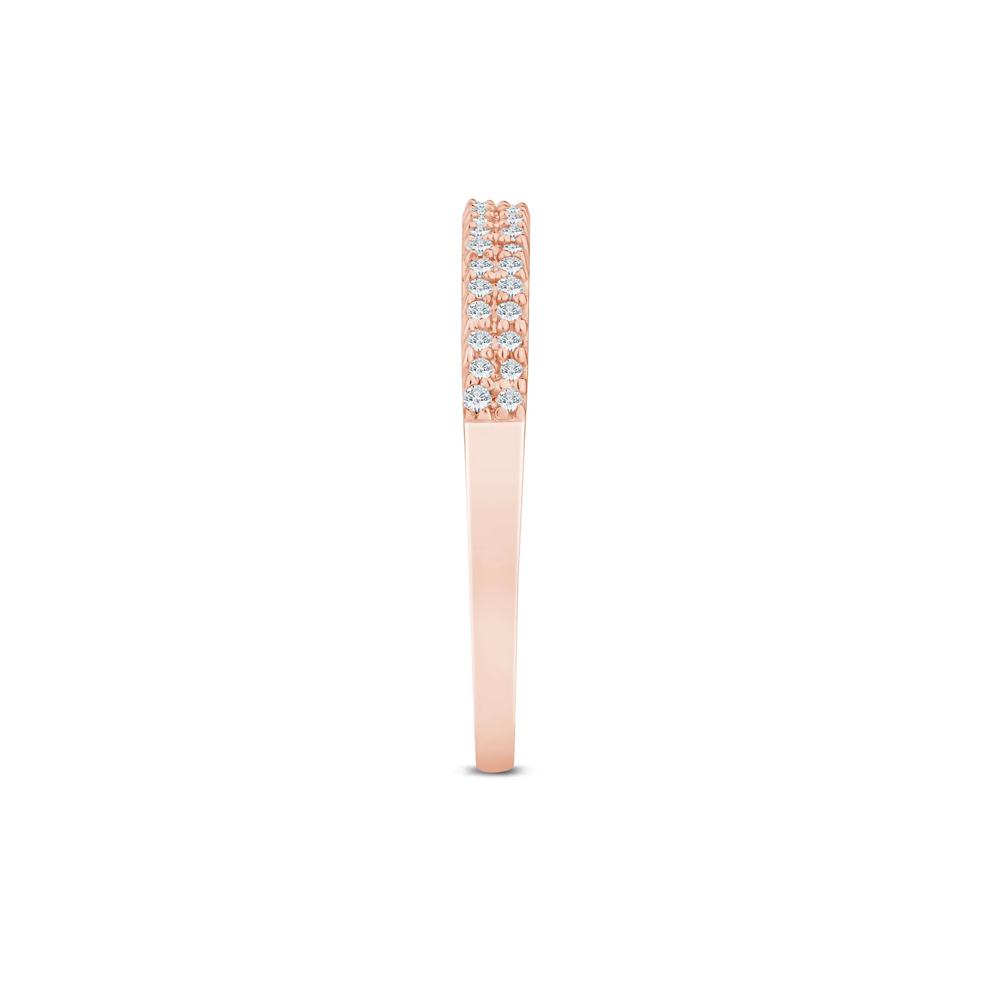 Double Row Diamond Stack Band in 10K Rose Gold (1/8 ct. tw.) – Image 3 of 3