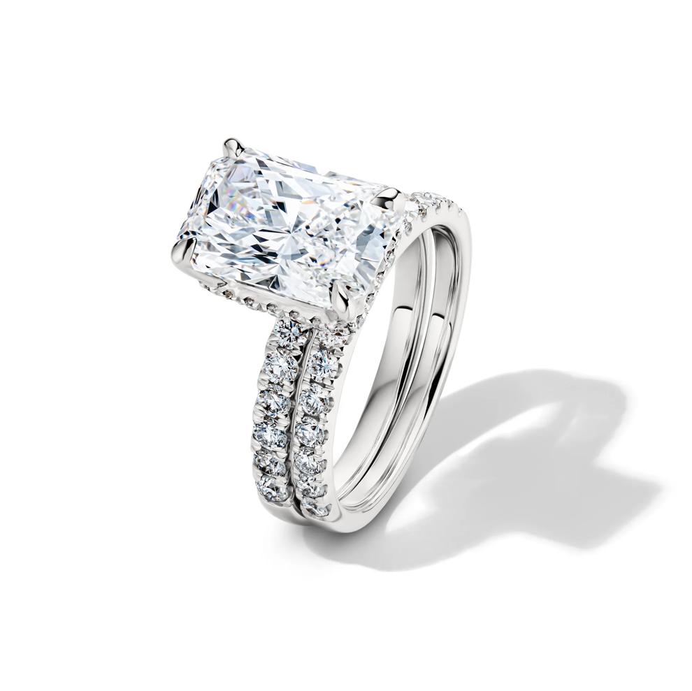 Lab Grown Diamond Radiant-Cut Bridal Set in 14K White Gold (5 ct. tw.) – Image 5 of 6