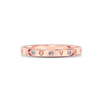 Diamond Accent "Love" Stack Band in 10K Rose Gold