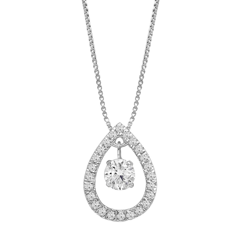 Lab Grown Diamond Pear-Shaped Pendant in 14K White Gold (1/4 ct. tw.) – Image 1 of 3