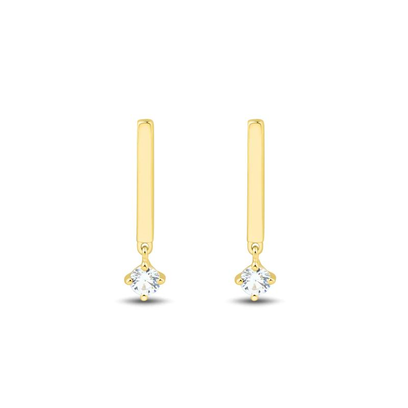 Lab Grown Diamond Vertical Bar Drop Earrings in Vermeil &#40;1/5 ct. tw.&#41; – Image 2 of 2