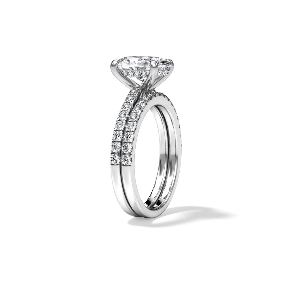 Lab Grown Diamond Oval Bridal Set in 14K White Gold (3 1/2 ct. tw.) – Image 3 of 6