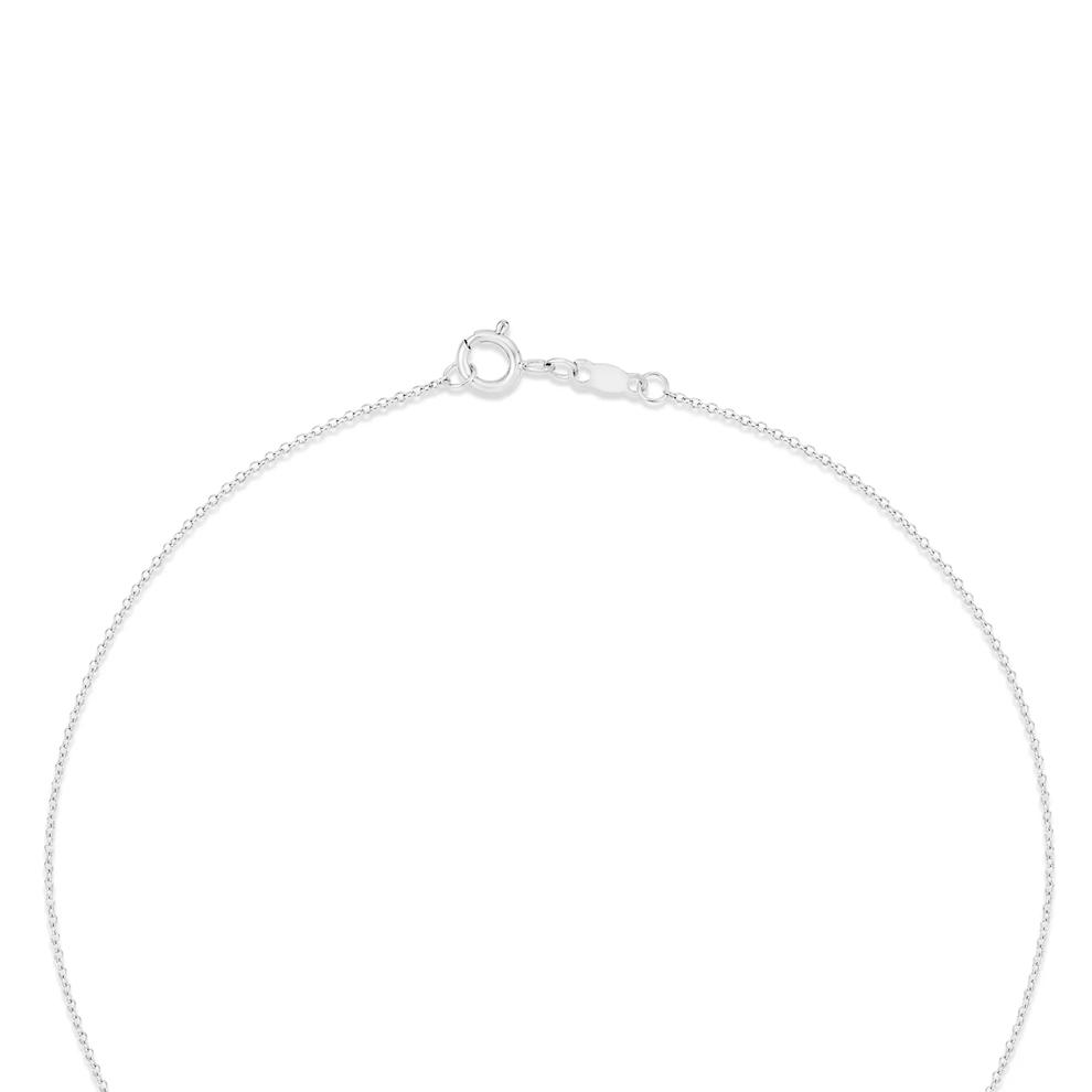 Diamond Accent Heart Station Necklace in Sterling Silver – Image 4 of 4