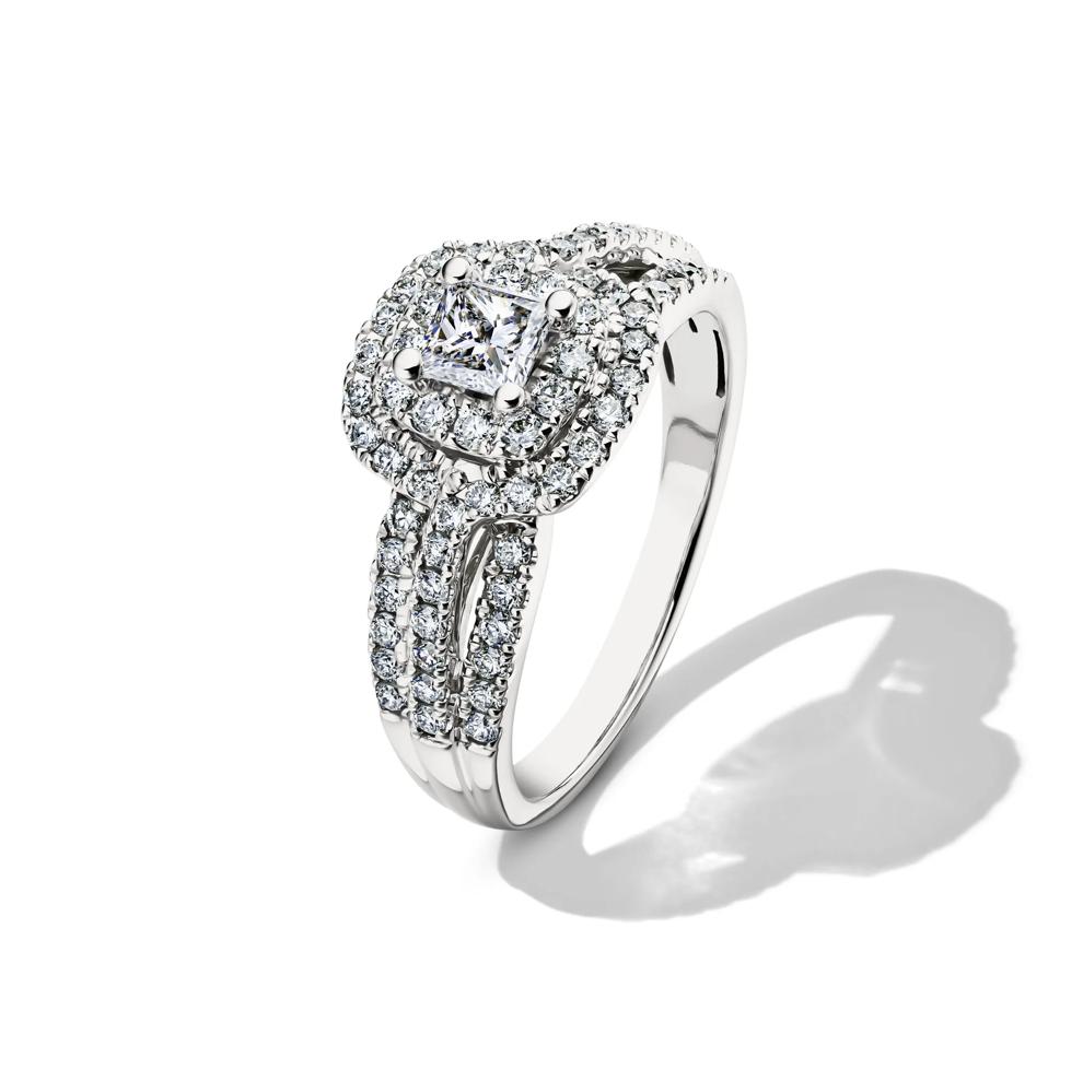 Diamond Double Halo Engagement Ring in 14K White Gold (1 ct. tw.) – Image 4 of 5