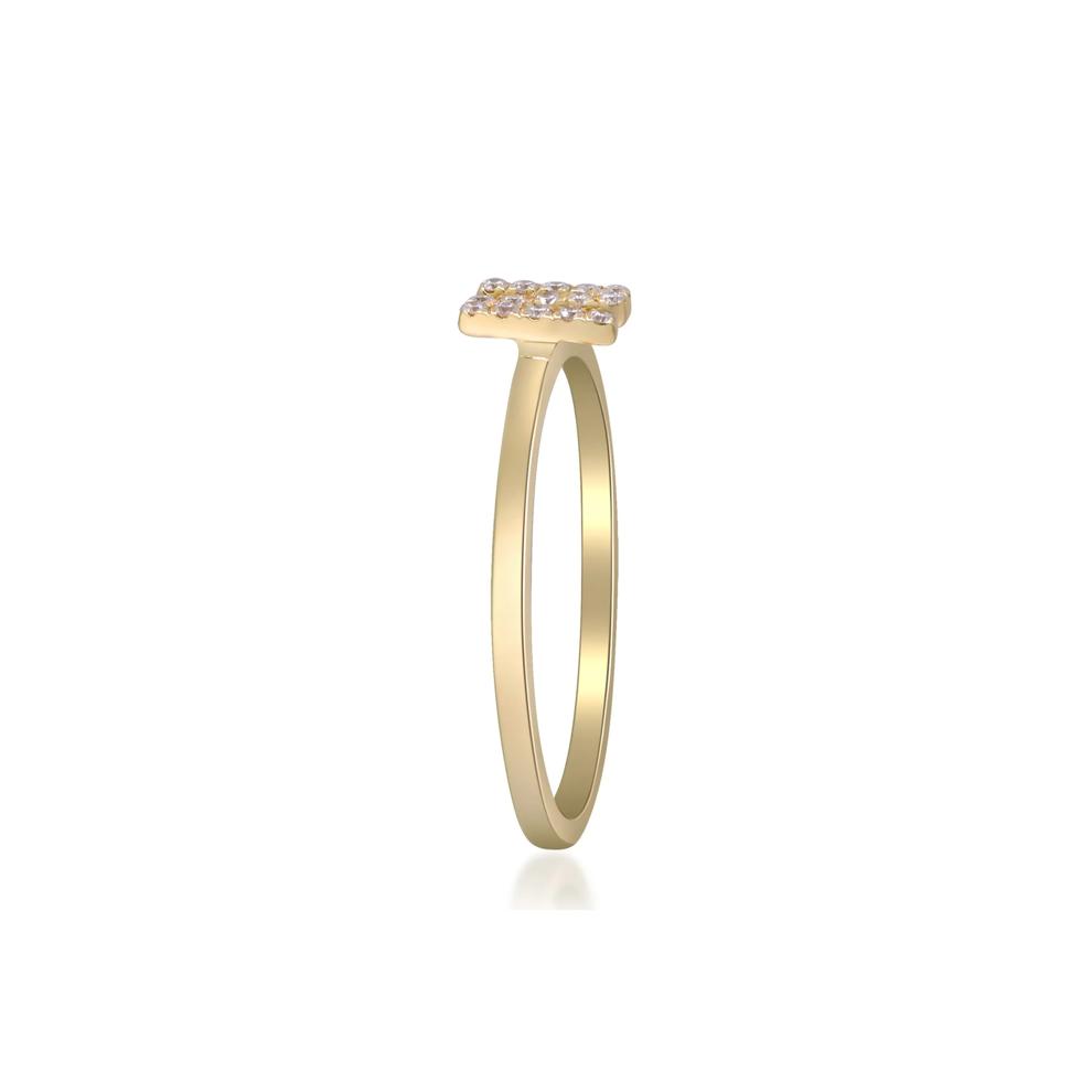 Diamond Accent "N" Initial Ring in 10K Yellow Gold – Image 3 of 5