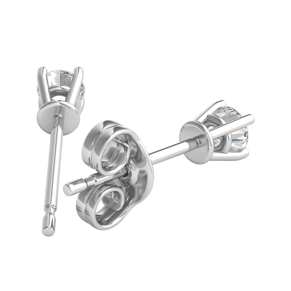 1/4 ct. tw. Diamond 4-Prong Stud Earrings in 10K White Gold – Image 4 of 5