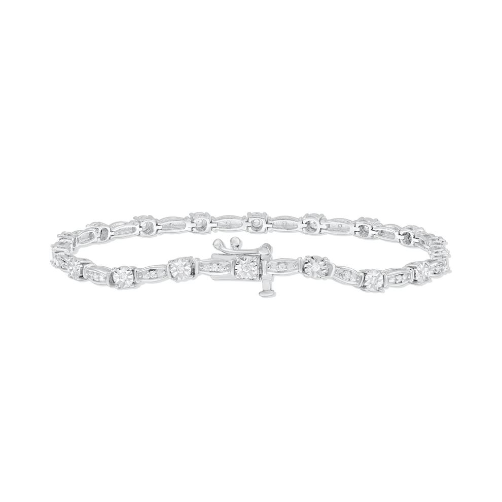 Diamond Line Bracelet in Sterling Silver (1/3 ct. tw.) – Image 2 of 2