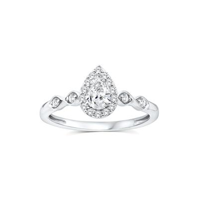 Lab Grown Diamond Pear Promise Ring in 10K White Gold (1/2 ct. tw.)