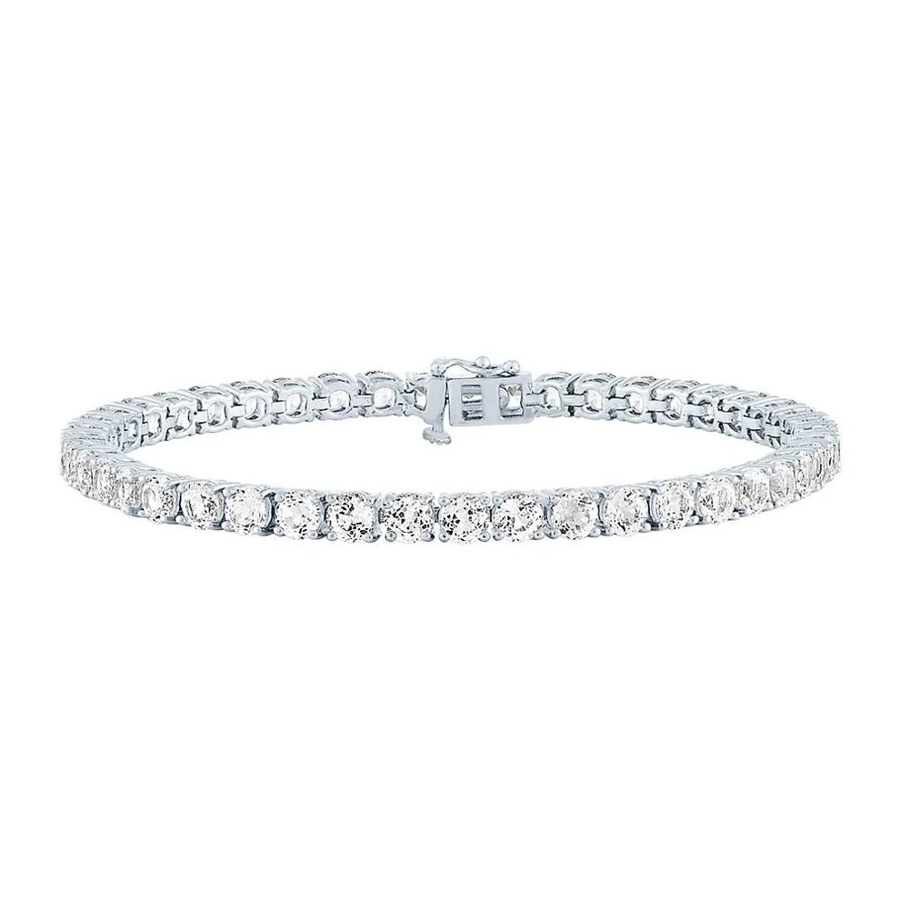 Lab Created White Sapphire Tennis Bracelet in Sterling Silver – Image 1 of 1