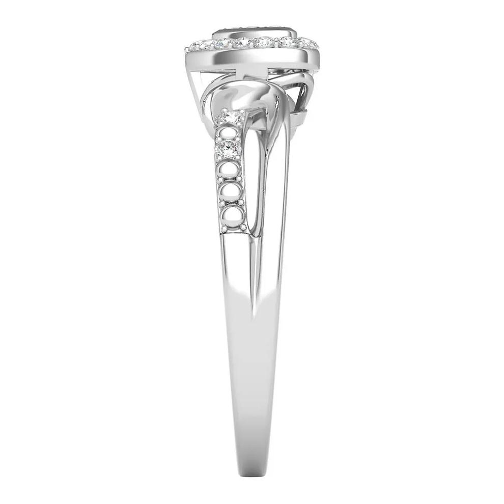 1/10 ct. tw. Diamond Heart Promise Ring in Sterling Silver – Image 2 of 3