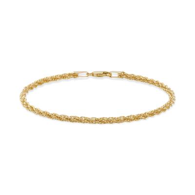 Square Infinity Rope Chain Bracelet in 10K Yellow Gold, 2.4mm, 7.25"
