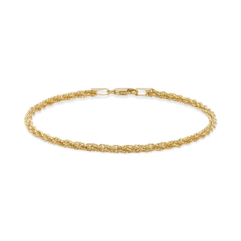 Square Infinity Rope Chain Bracelet in 10K Yellow Gold, 2.4mm, 7.25" – Image 1 of 2