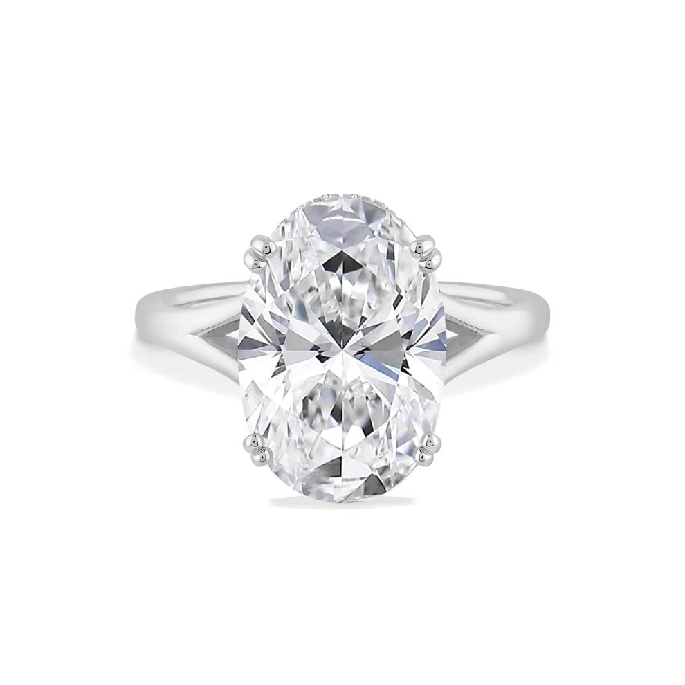 Lab Grown Diamond Oval Engagement Ring in 14K White Gold (7 1/5 ct. tw.) – Image 1 of 1