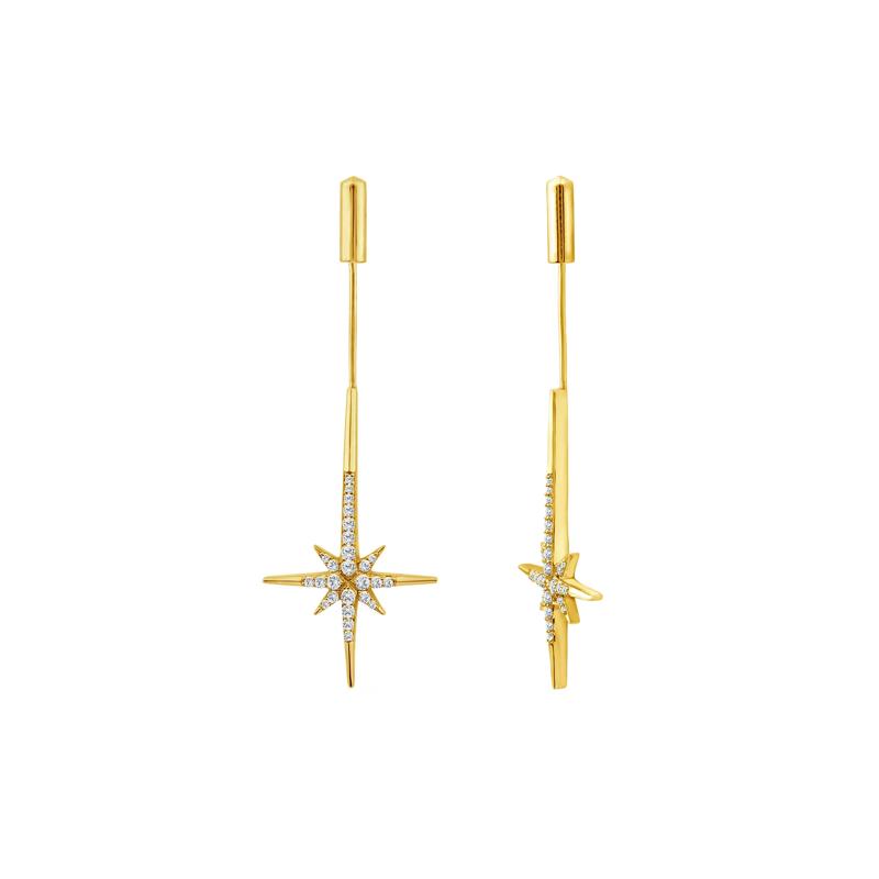 Men&#39;s Lab Grown Diamond Starburst Stick-Pin Brooch in Gold Vermeil &#40;3/8 ct. tw.&#41; – Image 2 of 2