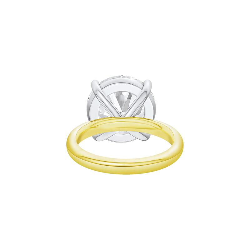 Lab Grown Diamond Round Solitaire Engagement Ring in 14K Yellow and White Gold &#40;10 ct.&#41; – Image 4 of 4