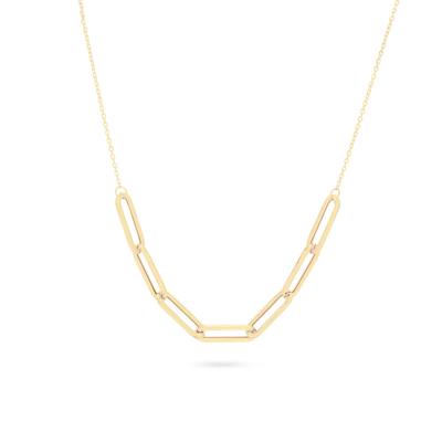 Stationed Paperclip Cable Chain in 14K Yellow Gold, 18"