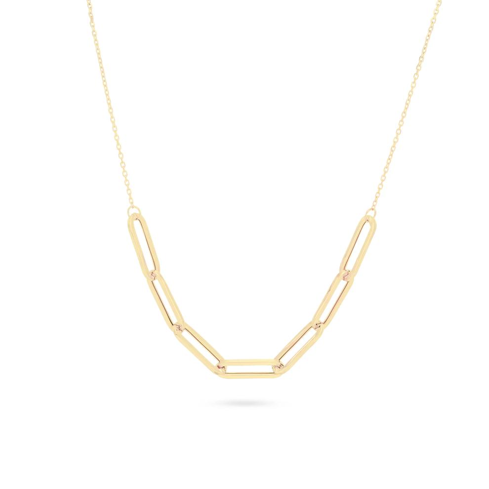 Stationed Paperclip Cable Chain in 14K Yellow Gold, 18" – Image 1 of 4