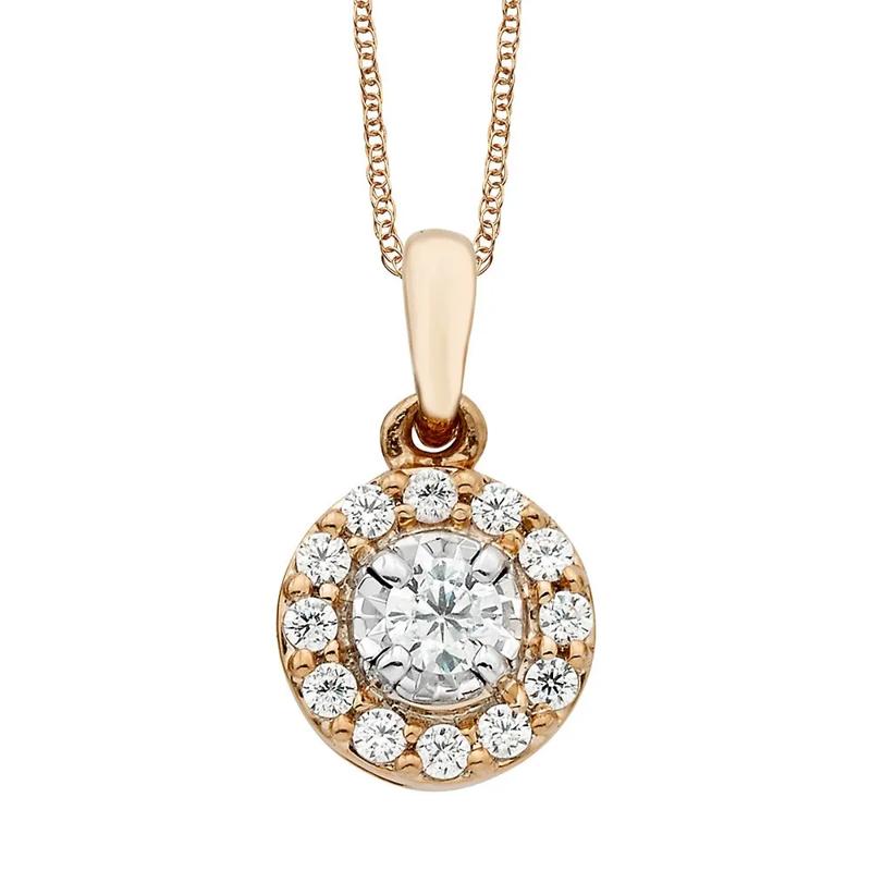 1/4 ct. tw. Diamond Illusion Pendant in 10K Rose Gold – Image 1 of 1