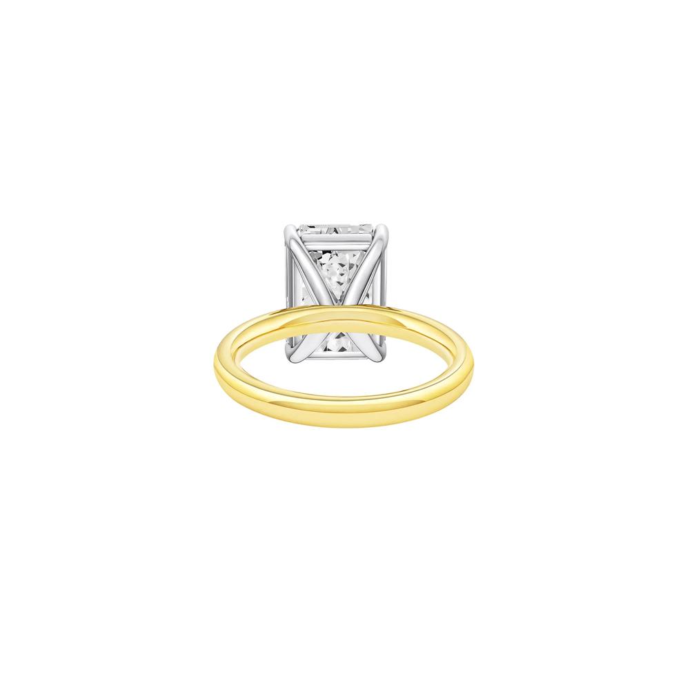 Lab Grown Diamond Emerald-Cut Solitaire Ring in 14K Yellow &amp; White Gold (6 ct.) – Image 4 of 4